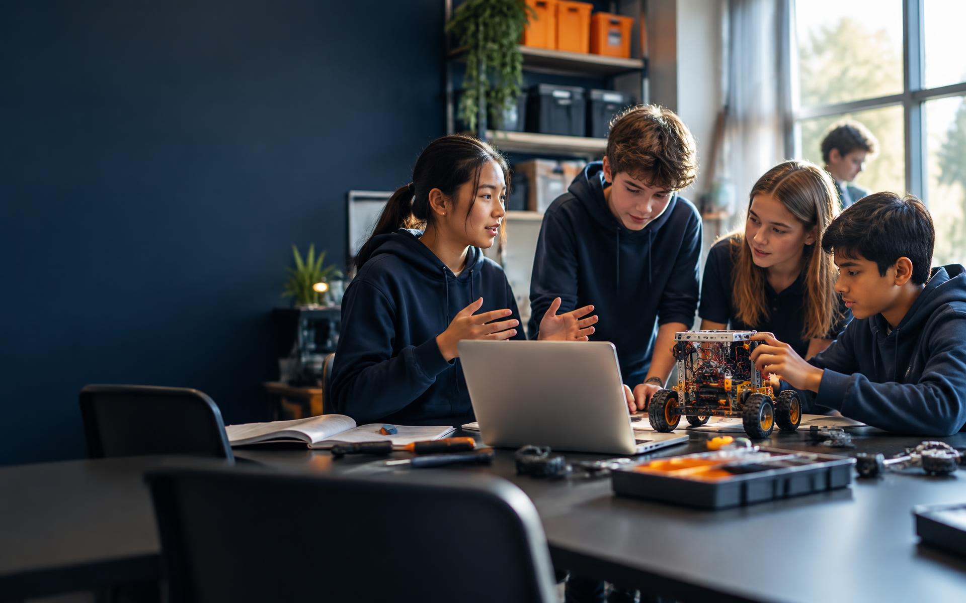 Students learning together