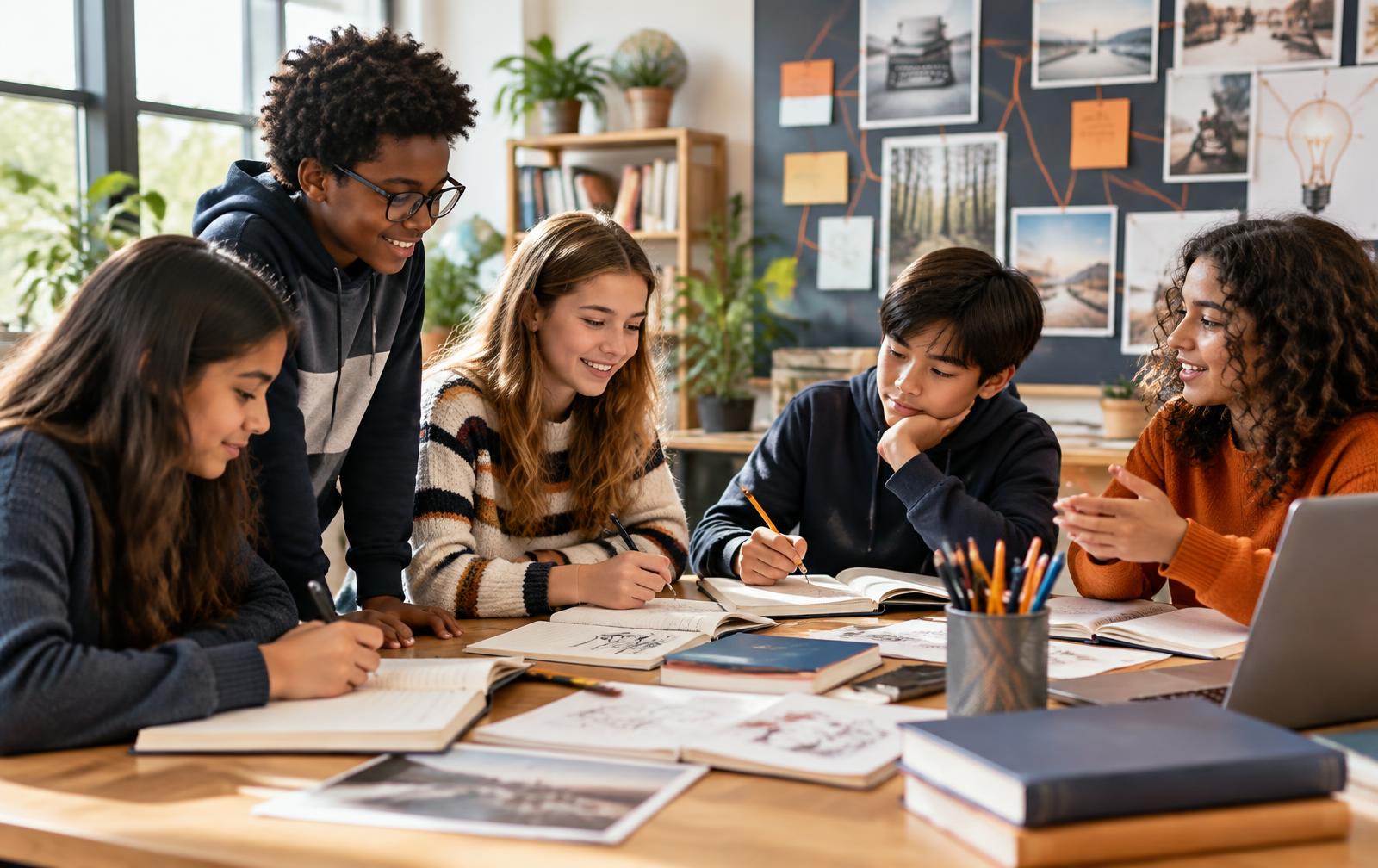 Students learning together