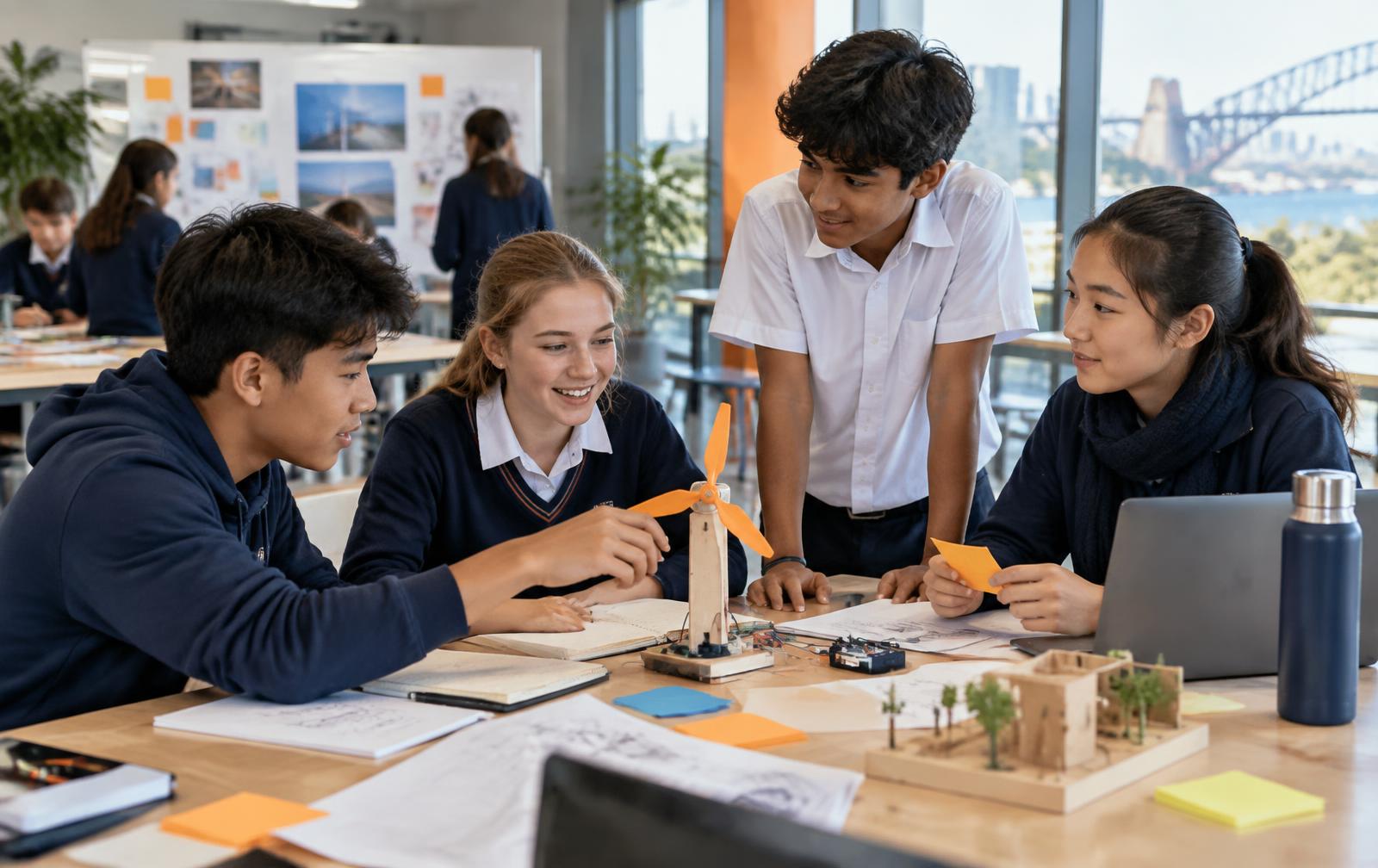 Students learning together